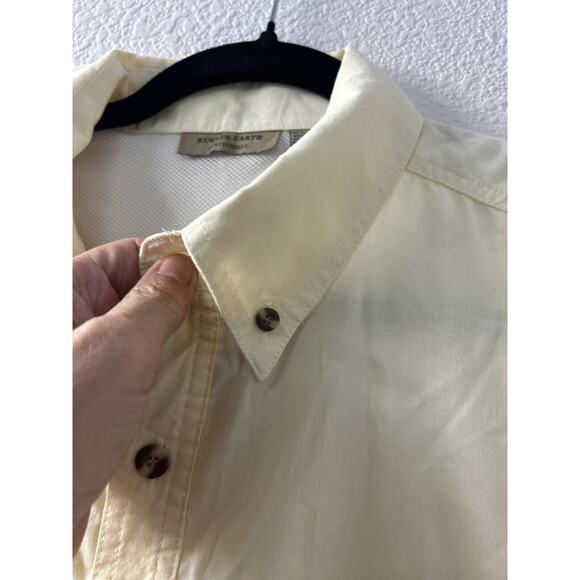 Rugged Earth Men Sz L Yellow Button Down Vented Fishing Shirt Caped Lightweight - Picture 9 of 13
